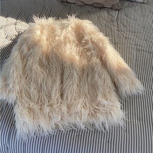 Blank NYC Faux Mongolian fur coat XS, EUC